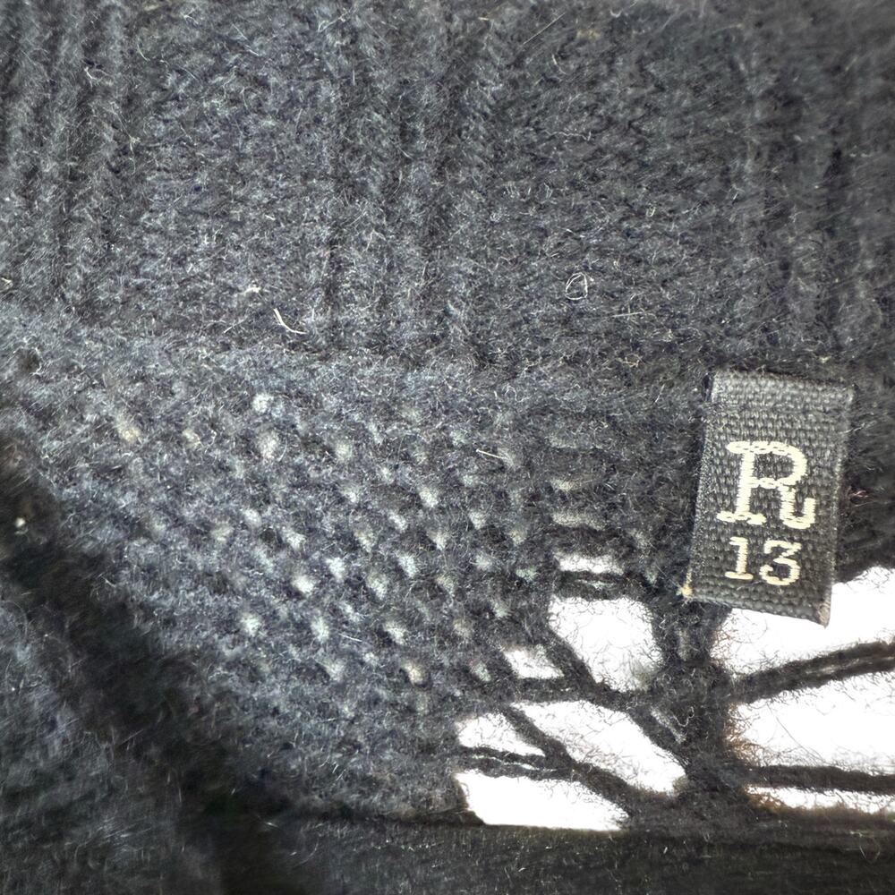 R13 Cashmere Shredded Side Slit Sweater Pullover Edgy Grunge Black Size XS - Picture 5 of 9